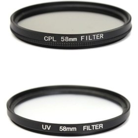 Resim Mettzchrom 58mm Canon Nikon Yongnuo Sony Lens Uyumlu Uv Cpl Filtre Seti 2li Set 58mm 