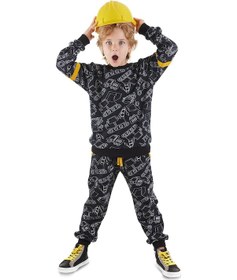 Resim Denokids Arabalar Erkek Çocuk Siyah Eşofman Takım Renkli Çok Renkli 