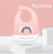 Resim Silikon Babi Önlük Su Geçirmez Tükürük Damlayan Muz Önlükler Karikatür Rainbow İspanya Rainbow Çok Renkli 