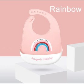 Resim Silikon Babi Önlük Su Geçirmez Tükürük Damlayan Muz Önlükler Karikatür Rainbow İspanya Rainbow Çok Renkli 