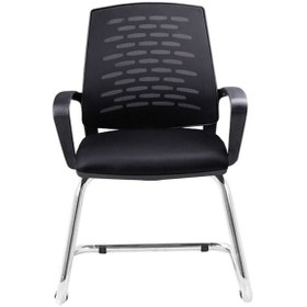 Resim Pole Fileli Ofis Misafir Koltuğu Siyah 