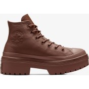Resim Converse Chuck Taylor All Star Lugged Heel Kadın Kahverengi Deri Platform Bot.202 