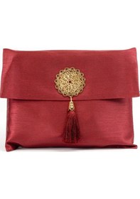 Resim Seccade + Tesbih Seti Şantuk Kese, Bordo Lacivert 110 x 64 