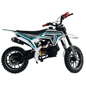 Resim Mini Cross Çocuk Motoru Benzinli Tek Silindirli Buz Mavisi 