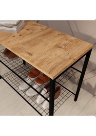 Resim Geniş Metal Ayakkabılık Vestiyer 3 Katlı Ayakkabılık 1303 Atlantik - Çam 