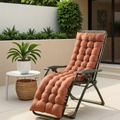 Resim Outdoor Şezlong Yastığı, Sıfır Yerçekimi Bağcıklı Kalın Dolgulu Uzun Bank Yastık, İç ve Dış Mekan Mobilyaları için Ev ve Ofis Kullanımı, 154.99X47.98 cm (mavi,kahve) 