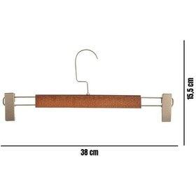 Resim Pantolon Etek Askısı Ahşap Lamine Ceviz A Kalite Mandallı Askı 10 Adet Diğer 