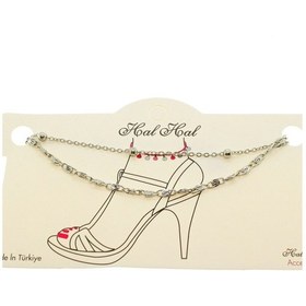 Resim Gümüş Renk Top Ve Espancer Zincir Halhal - 1898 Gümüş 