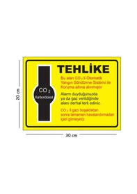 Resim Metal Tehlike Bu Alan Co2 Li Otomatik Yangın Söndürme Sistemi İle Koruma Altına Alınmış 20x30 Cm A4 
