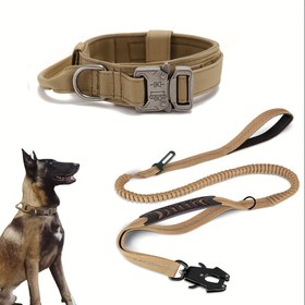 Resim Ayarlanabilir Taktiksel Köpek Kolye ve Tasma Seti - Dayanıklı, Ağır Hizmet Malzemesi Metal Klipslerle, Açık Hava Aktiviteleri İçin İdeal, Tüm Irklar Boyutları, Köpek Eğitim Ekipmanı|Dayanıklı Kolye|Ayarlanabilir Uyum, Pil Olmadan 