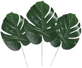Resim Yapay Çiçek Deve Tabanı Yaprağı 3 ADET Yapay Monstera Yaprağı 