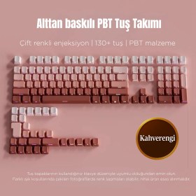 Resim Leaven Mekanik Klavye Keycaps Seti- 130 Tuş Pbt Çift Baskılı-Alttan Baskılı Gradyen Renkli 