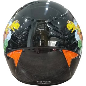 Resim MTS SY118 Dino Desenli Siyah Çocuk Kaskı Full Face PP Malzeme ile Güvenli Kullanım S Beden 
