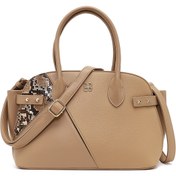 Resim Women's Beige Long Strap Patterned Shoulder Bag Derimod