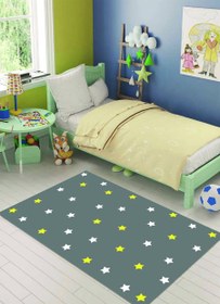 Resim Yıldızlı Oyun Odası Halısı Dekhera C6170 - 80X300 / Dot Taban 