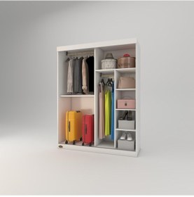 Resim Kenzlife Gardırop Sürgülü Kapaklı Kapılı 140 Papatya Byz Gardolap Dolap 