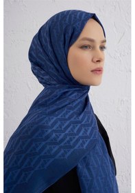 Resim Armine Monogram Desen Edition Şal Saks Mavi 