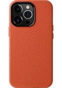 Resim İphone 14 Pro Max Metal Lens Çerçeve Telefon Kılıfı Deri+mikrofiber Deri+pc Telefon Kılıfı 