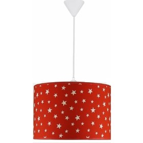 Resim Şenay Aydınlatma Çocuk Odası Silindir Kumaş Sarkıt Avize-Kırmızı Yıldız 