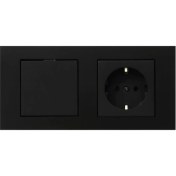 Resim Grano Siyah 2&apos;li Set Anahtar ve Topraklı Priz Set 