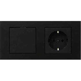 Resim Grano Siyah 2&apos;li Set Anahtar ve Topraklı Priz Set 
