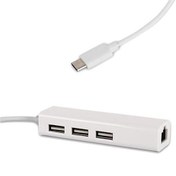 Resim Type-C USB 3.1 To Ethernet Lan Adaptör + 3 Port USB 2.0 HUB type c usb hub