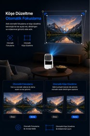 Resim SEYUWATCH Taşınabilir Powerbankli 4K Destekli 1080P Android Sistemli Sinema Projeksiyon Cihazı 