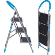 Resim Merdiven 3 Geniş Basamaklı Kaymaz Katlanır Kilitli Cg014 