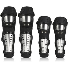 Resim Kangvka Motorsiklet Bisiklet Kayak İçin Çelik Plakalı Dürtü Koruyucu Diz Ve Dirsek Koruyucu 4'lü Set Nfs-134 Çok Renkli 