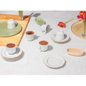 Resim Rose Boya Yaldız 6 Kişilik Kahve Takımı 85CC 