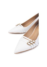 Resim Tamer Tanca Kadın Hakiki Deri Kırık Beyaz Topuklu Ayakkabı 1160 26553 Bn Ayk Sk25-26 Off Whıte Dr Beyaz 