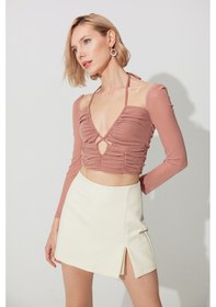 Resim Sherin Pembe Göğüs Dekolteli Fermuarlı Büstiyer SS23CT4731PE-PEMBE Pembe 