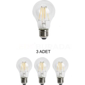 Resim Cata CT-4217 Edison LED Rustik Ampul 8W Günışığı (Sarı) - 3'lü Paket 