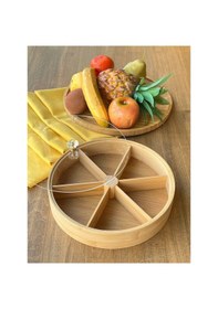 Resim Bambu 6 Bölmeli Kahvaltılık & Çerezlik Akrilik Kapaklı 20 Cm 