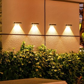 Resim 4 adet Shenzhi Tech Solar Duvar Işıkları Dış Mekan, IP44 Yüksek Kaliteli Güneş Enerjili LED Duvar Işıklar Otomatik Açma/Kapama ile, 2 Işık Modu (Beyaz/Sıcak), Avlu, Balkon, Bahçe & Veranda için Dayanıklı ABS+PC, Güneş Enerjili Dış Mekan Aydınlatması, Dekoratif Işıklar, Uzun Ömürlü Performans, Çevre Dostu Alıcılar İçin, Avlu Aydınlatması, Modern Aydınlatma 