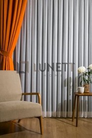 Resim Simli (Piriltili) Bambu Sık Pileli 1X3 Tül Perde Salon Balkon Mutfak Tülü, 320 x 270 
