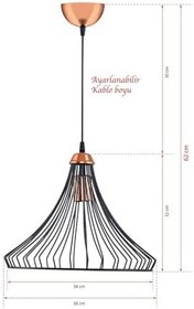 Resim Tekli Pervane Sarkıt Siyah Bakır 