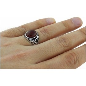 Resim 925 Ayar Gümüş Akik Taşlı Erkek Yüzük (508966060) 