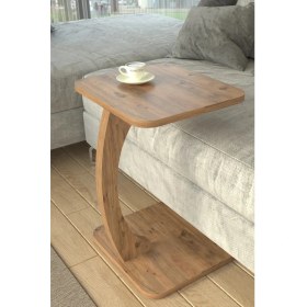 Resim Tekerlekli Dikdörtgen C Sehpa Koltuk Yanı Laptop Masası Modern Zigon Yan Sehpa Salon Ofis Sehpası 