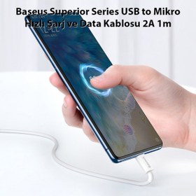 Resim Baseus Superior Series Usb To Mikro Hızlı Şarj Ve Data Kablosu 2a 1m Beyaz 