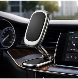 Resim 360 Dönebilen Araç İçi Telefon Tutucu Magsafe Özellikli Masa Üstü Lüks Telefon Tutucu Siyah 