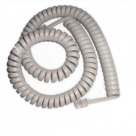 Resim Krem Spiralli Telefon Ahize Kablosu 4P4C 3 Metre 