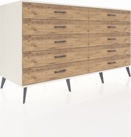 Resim Kronos Konsol 10 Çekmeceli 176x59x99 Aytaşı-aytaşı/çam Aytaşı-aytaşı/çam 