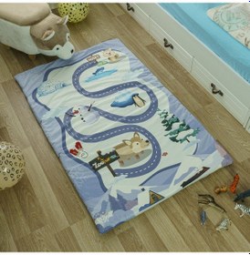 Resim Zooturak Peluş Çocuk Matı Sibirya Kurdu Husky 100cm x 150cm 