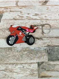 Resim Suzuki Kırmızı Motosiklet Anahtarlık 