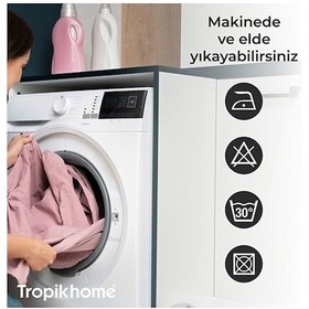 Resim Banyo Perdesi Palmiye Desen Banyo Perdesi Yerli Üretim 180x200 Cm Çok Renkli 