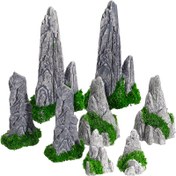 Resim Mini Zen Bahçe Dağları - Bonsai Manzara Dekoru için 8 Parça Gri Reçine Taş Formasyon Seti, Saksılar ve Terraryumlar için Peri Bahçesi Aksesuarları, 14+ Yaş Grubu, Elektriksiz & Pilsiz 