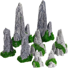 Resim Mini Zen Bahçe Dağları - Bonsai Manzara Dekoru için 8 Parça Gri Reçine Taş Formasyon Seti, Saksılar ve Terraryumlar için Peri Bahçesi Aksesuarları, 14+ Yaş Grubu, Elektriksiz & Pilsiz 