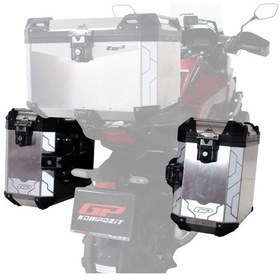 Resim Gp Kompozit Universal 40 Lt X 2 Alüminyum Motosiklet Yan Çanta Seti Gri Çok Renkli 