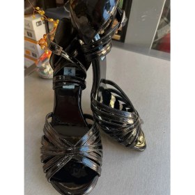 Resim Iyah Rugan Deri 8,5 cm 11 Pont Çok Bantlı Model Tango, Dans ve Salon Ayakkabısı 